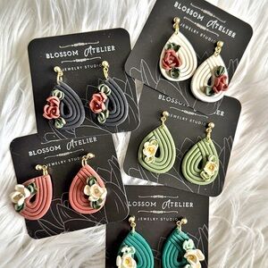 BLOSSOM ATELIER | Teardrop Floral Clay Earrings